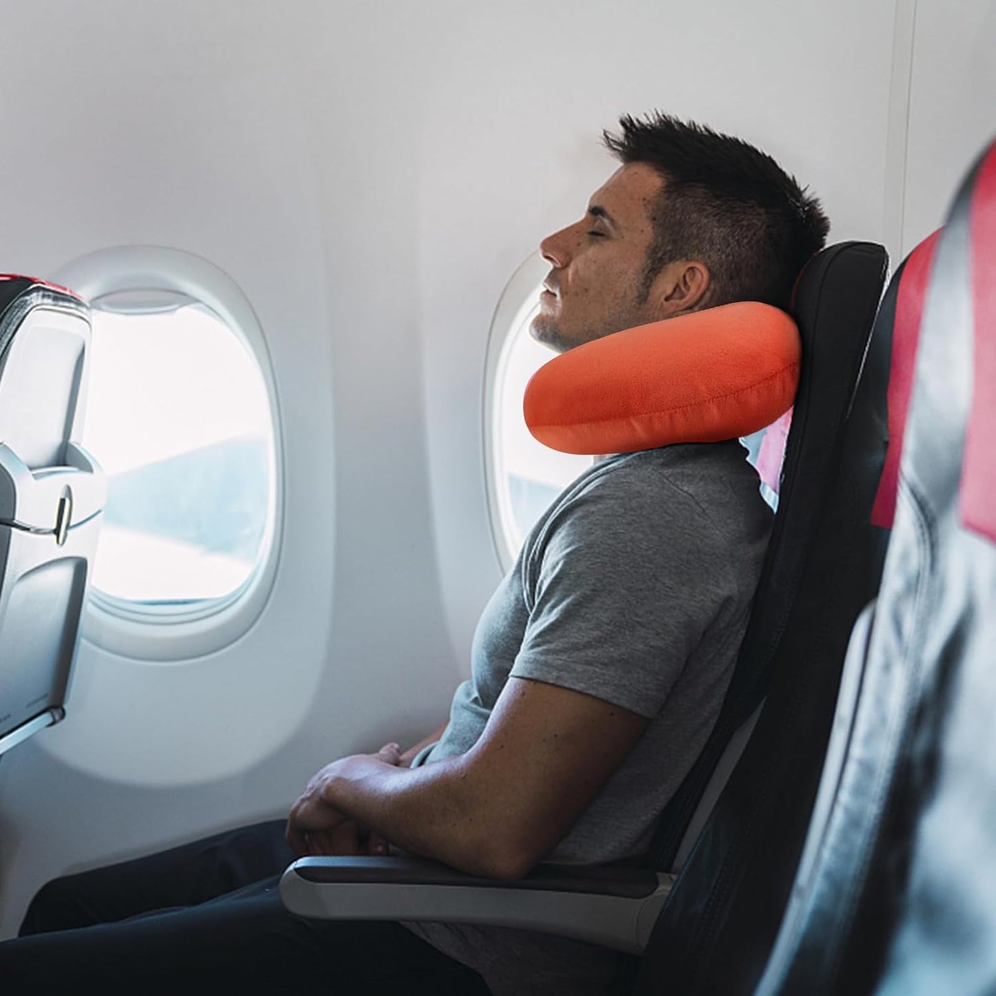 Neck Pillows for Sleeping, Memory Foam Travel Pillow, Pink