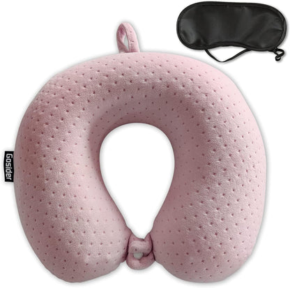 Neck Pillows for Sleeping, Memory Foam Travel Pillow, Pink