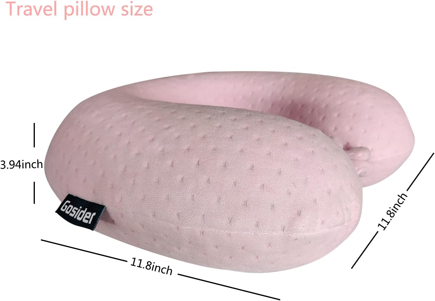 Neck Pillows for Sleeping, Memory Foam Travel Pillow, Pink