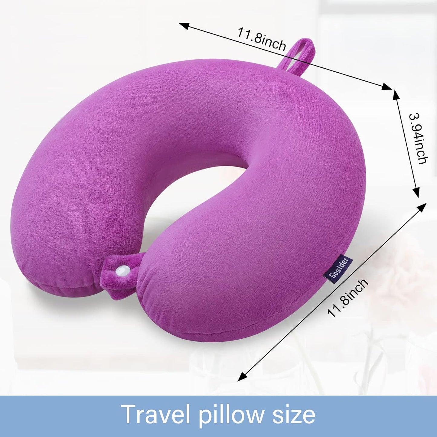 Neck Pillows for Sleeping, Memory Foam Travel Pillow, Pink