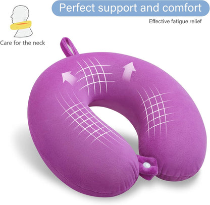 Neck Pillows for Sleeping, Memory Foam Travel Pillow, Pink