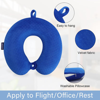 Neck Pillows for Sleeping, Memory Foam Travel Pillow, Pink