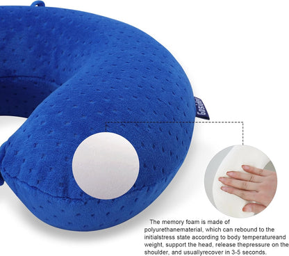 Neck Pillows for Sleeping, Memory Foam Travel Pillow, Pink