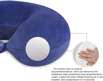 Neck Pillows for Sleeping, Memory Foam Travel Pillow, Pink