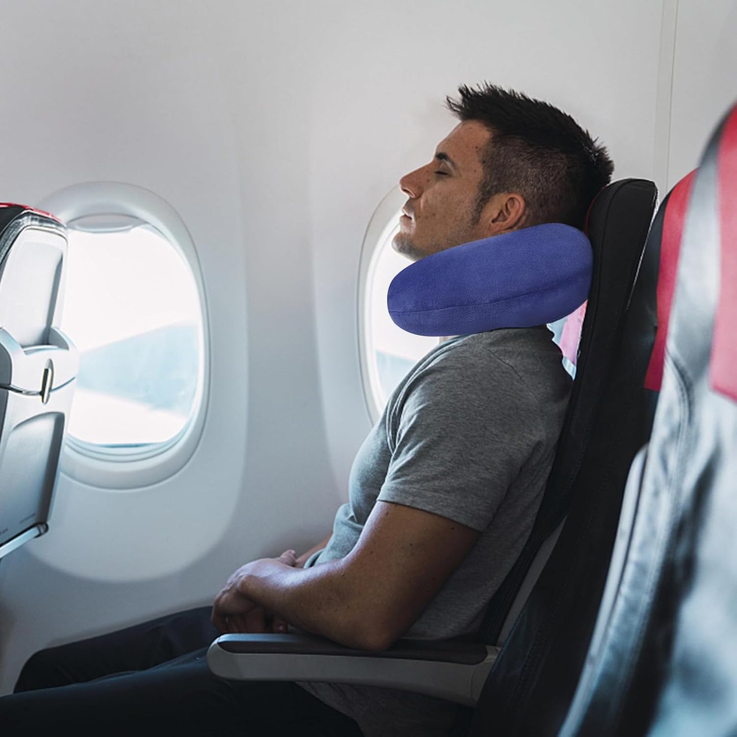 Neck Pillows for Sleeping, Memory Foam Travel Pillow, Pink