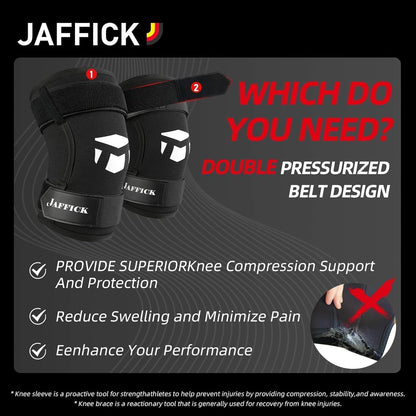 Knee Sleeves (1 Pair),Double Layer Compression Knee Braces for Suitable for Squats, Weightlifting, Powerlifting, Gym Exercises, Unique Pressure Belt Design，7MM Neoprene Sleeves