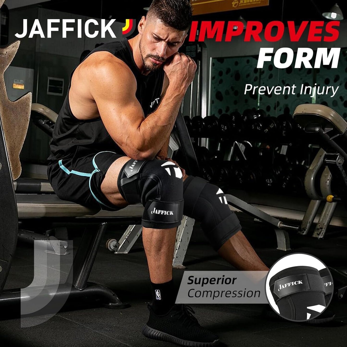 Knee Sleeves (1 Pair),Double Layer Compression Knee Braces for Suitable for Squats, Weightlifting, Powerlifting, Gym Exercises, Unique Pressure Belt Design，7MM Neoprene Sleeves