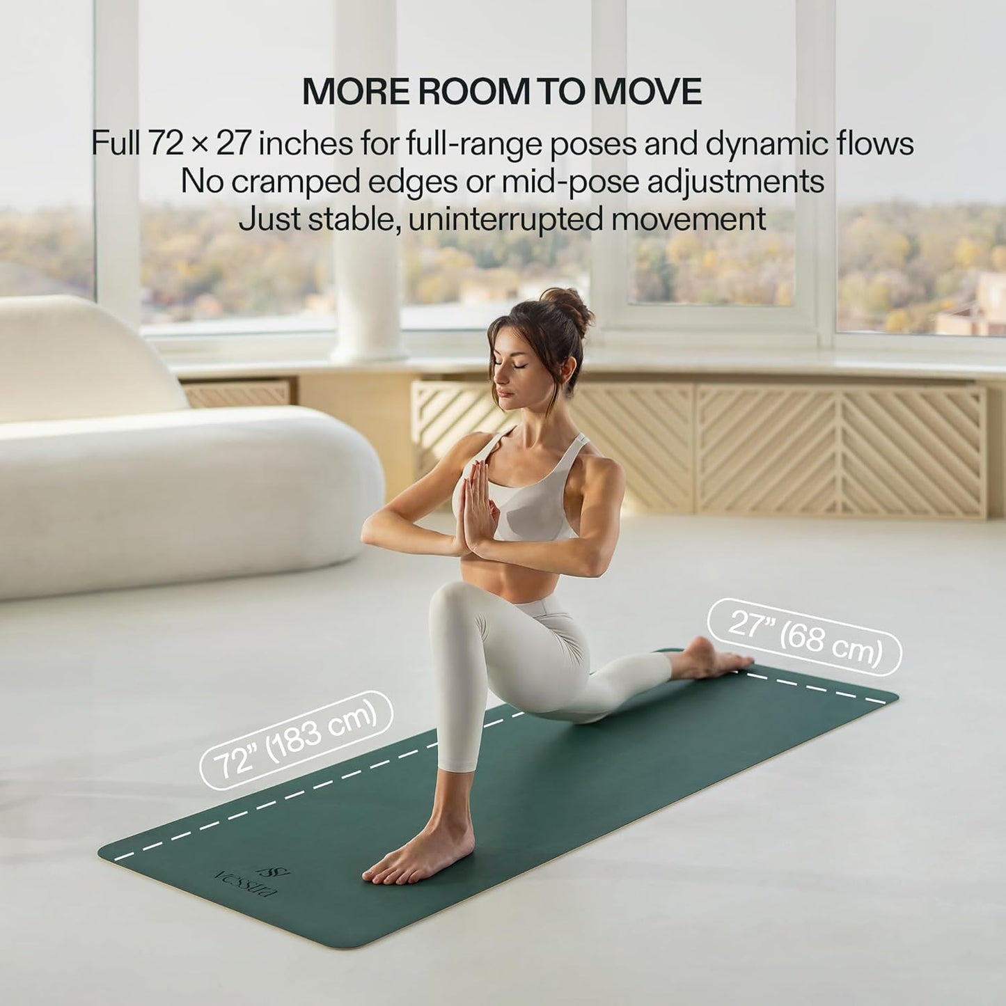 Premium Yoga Mat – Sweat-Activated Non-Slip PU Grip I Natural Rubber Base I 4mm for Yoga, Pilates & Workouts