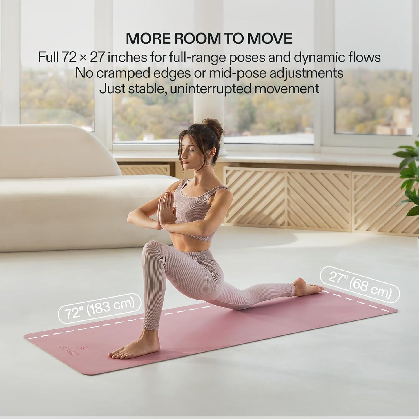 Premium Yoga Mat – Sweat-Activated Non-Slip PU Grip I Natural Rubber Base I 4mm for Yoga, Pilates & Workouts