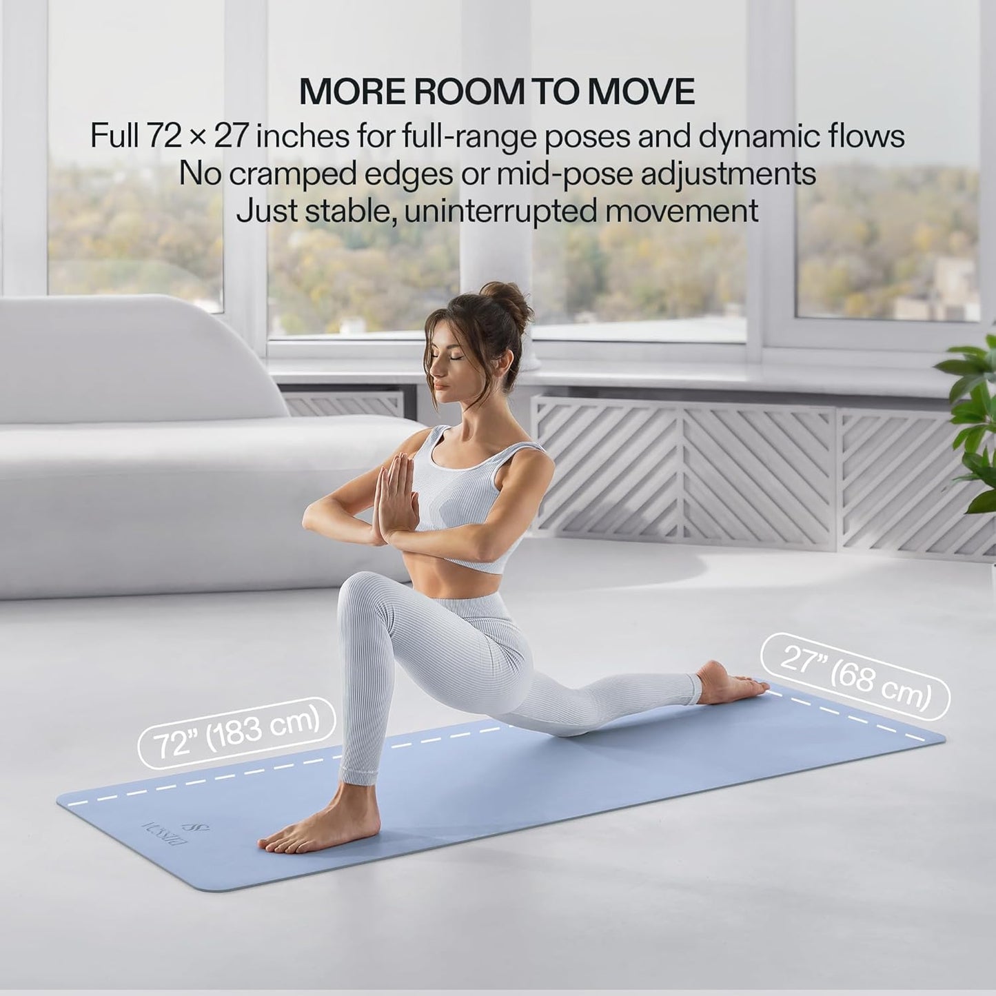 Premium Yoga Mat – Sweat-Activated Non-Slip PU Grip I Natural Rubber Base I 4mm for Yoga, Pilates & Workouts