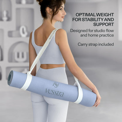 Premium Yoga Mat – Sweat-Activated Non-Slip PU Grip I Natural Rubber Base I 4mm for Yoga, Pilates & Workouts