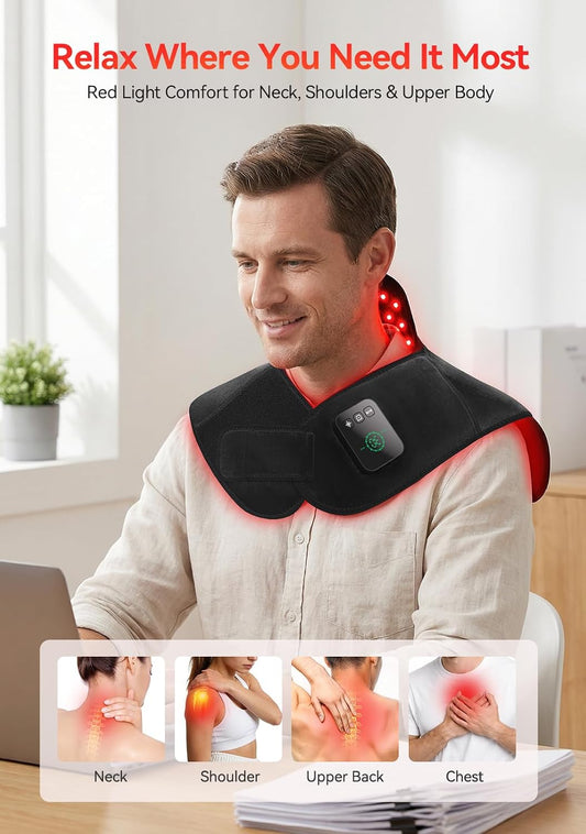 Red Light Therapy for Neck Shoulders, 660nm&850nm Infrared Light Therapy