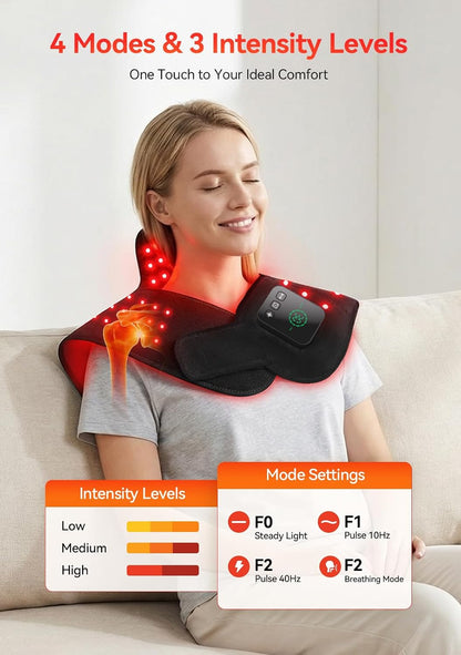 Red Light Therapy for Neck Shoulders, 660nm&850nm Infrared Light Therapy