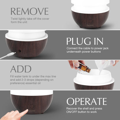 Essential Oil Diffuser for Home, 100ml Small Aromatherapy Diffuser