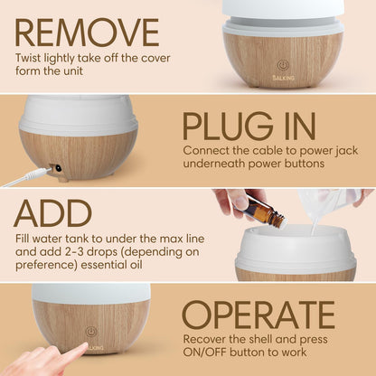 Essential Oil Diffuser for Home, 100ml Small Aromatherapy Diffuser