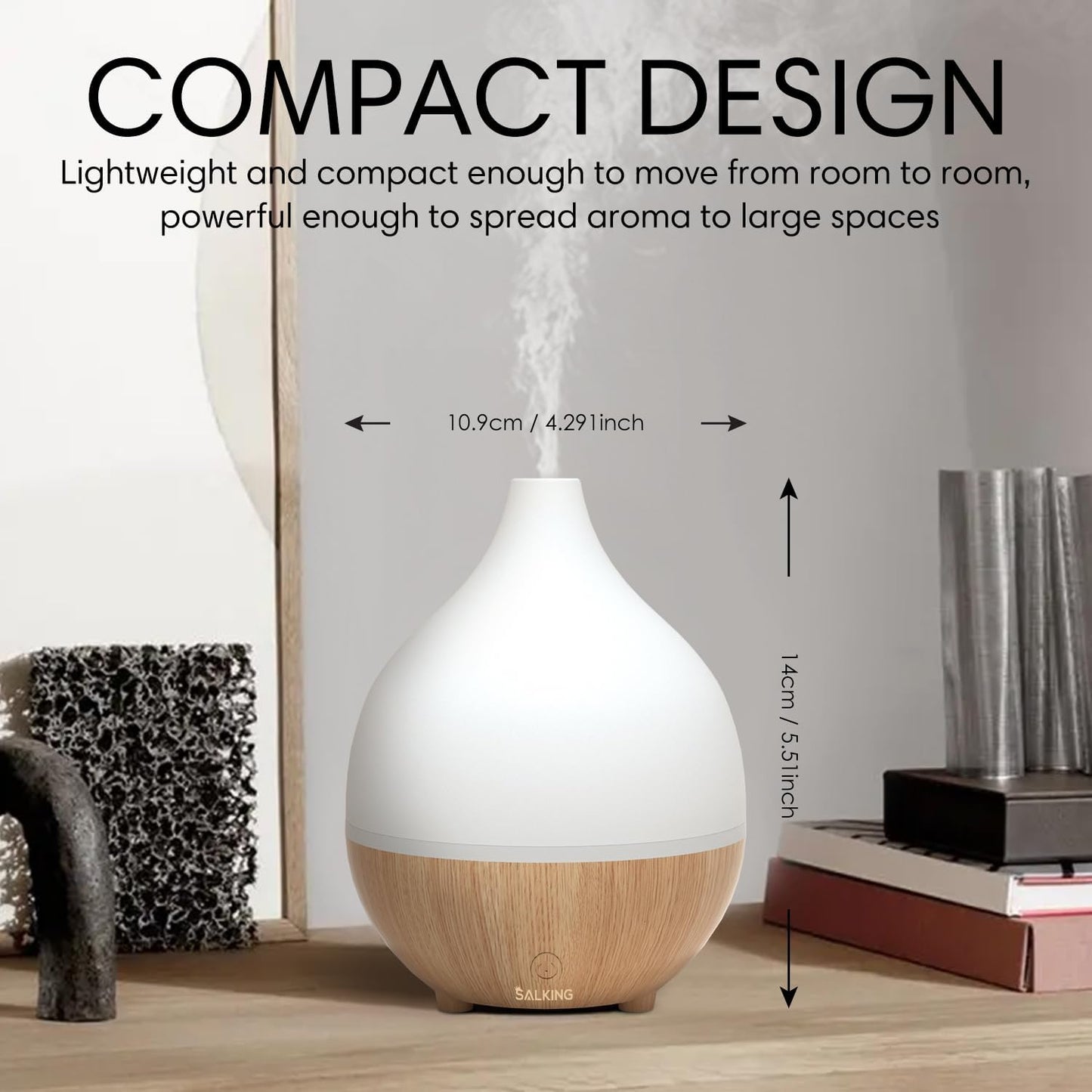 Essential Oil Diffuser for Home, 100ml Small Aromatherapy Diffuser