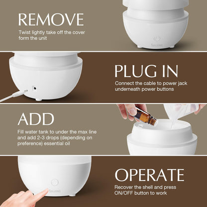 Essential Oil Diffuser for Home, 100ml Small Aromatherapy Diffuser