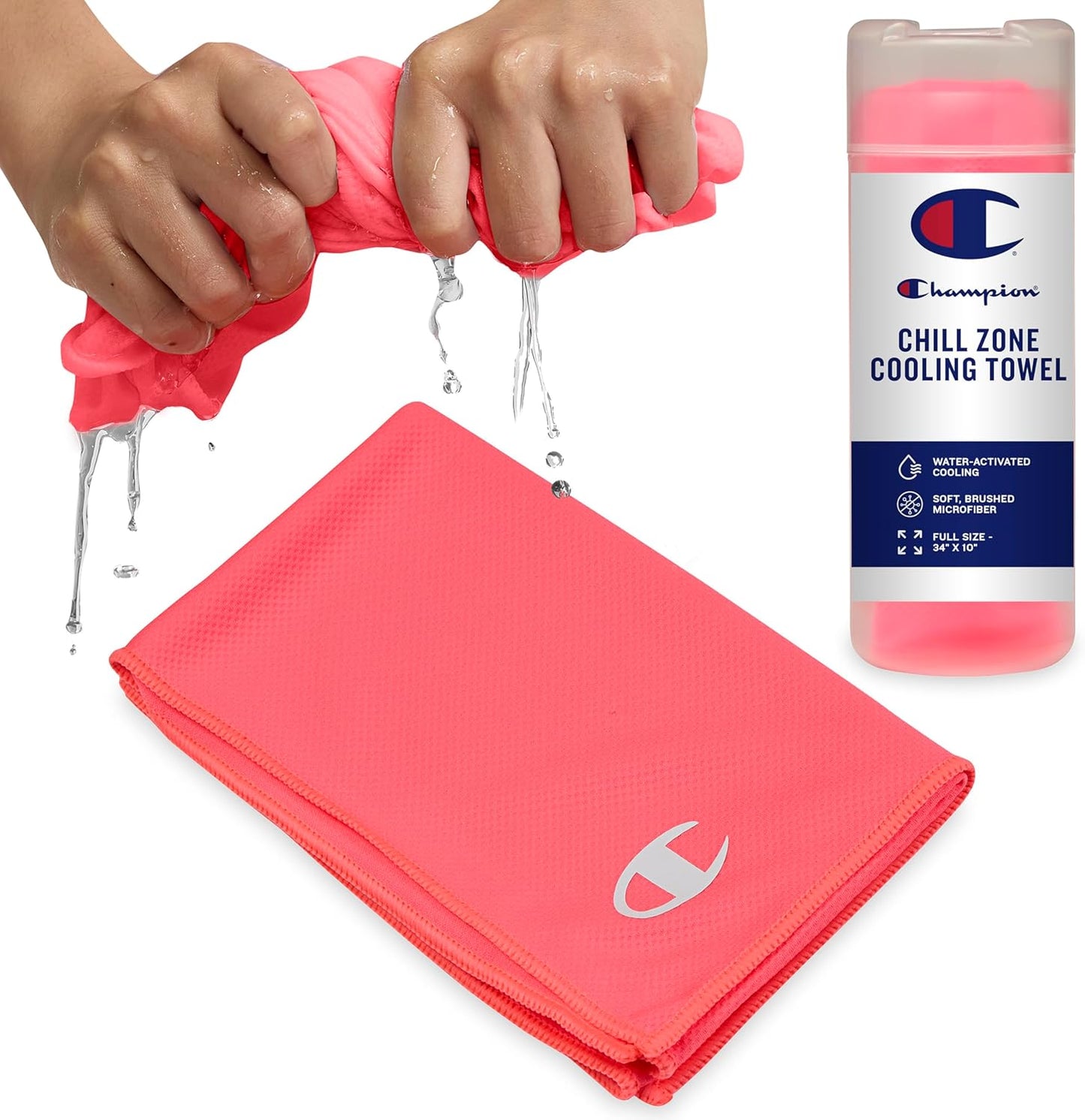 Face & Neck Cooling Towel, 34"x10" (Knockout Pink)