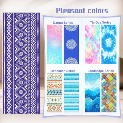 Yoga Towel,Absorbent Yoga Mat Towel for Hot Yoga Non Slip,Stylish Prints,Ideal for Workouts,Hot Yoga,Bikram,Pilates Equipment,72 x 27 in,Gradient Mandala
