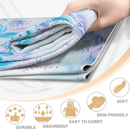Yoga Towel,Absorbent Yoga Mat Towel for Hot Yoga Non Slip,Stylish Prints,Ideal for Workouts,Hot Yoga,Bikram,Pilates Equipment,72 x 27 in,Gradient Mandala