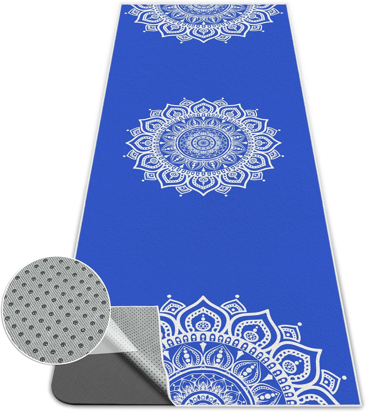 Yoga Towel,Absorbent Yoga Mat Towel for Hot Yoga Non Slip,Stylish Prints,Ideal for Workouts,Hot Yoga,Bikram,Pilates Equipment,72 x 27 in,Gradient Mandala