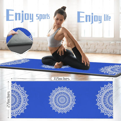 Yoga Towel,Absorbent Yoga Mat Towel for Hot Yoga Non Slip,Stylish Prints,Ideal for Workouts,Hot Yoga,Bikram,Pilates Equipment,72 x 27 in,Gradient Mandala
