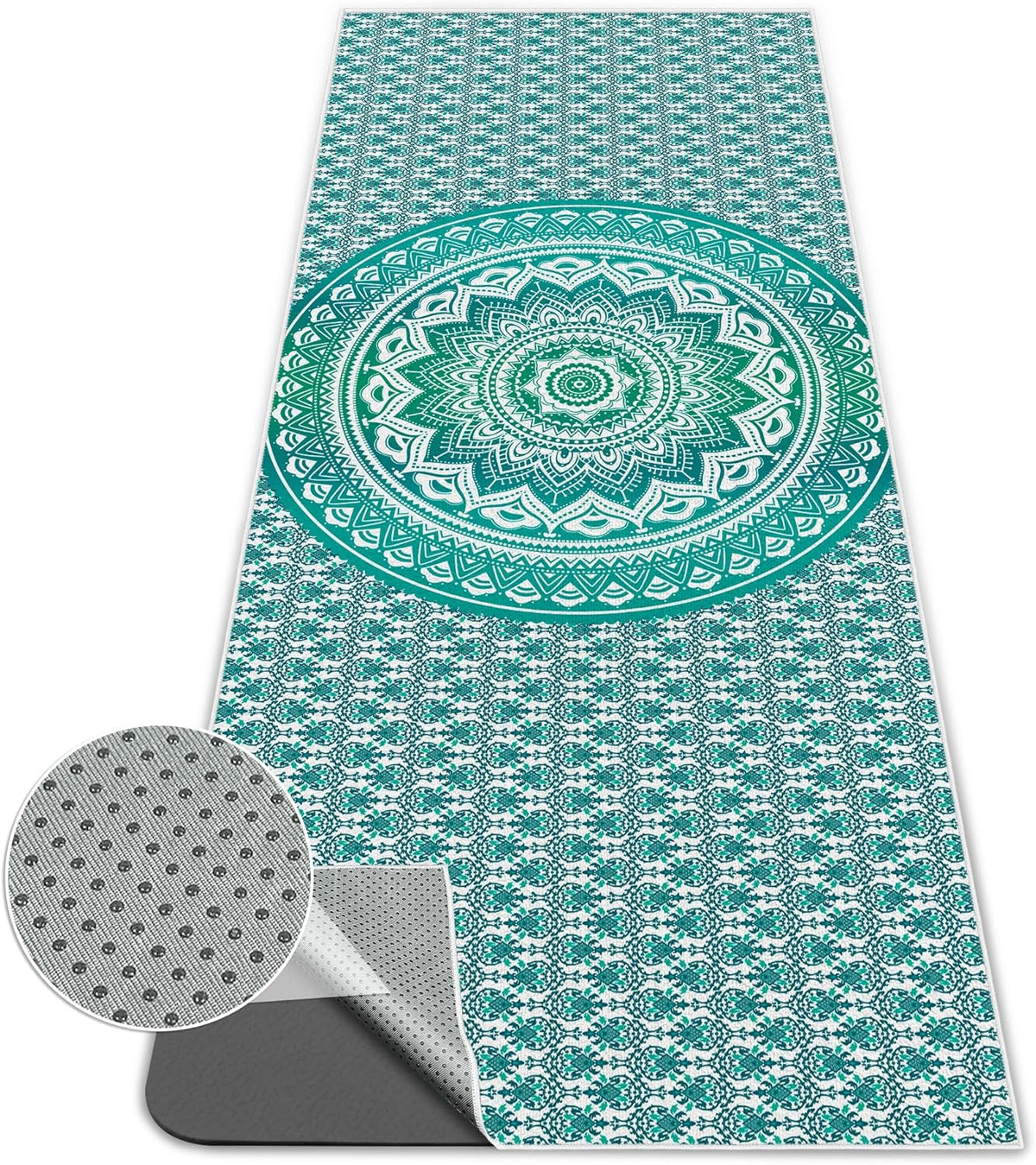 Yoga Towel,Absorbent Yoga Mat Towel for Hot Yoga Non Slip,Stylish Prints,Ideal for Workouts,Hot Yoga,Bikram,Pilates Equipment,72 x 27 in,Gradient Mandala