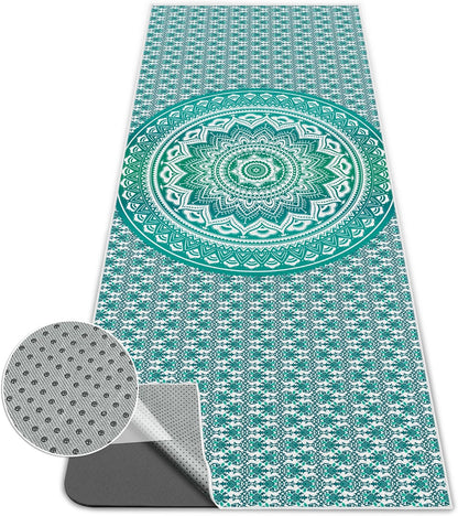 Yoga Towel,Absorbent Yoga Mat Towel for Hot Yoga Non Slip,Stylish Prints,Ideal for Workouts,Hot Yoga,Bikram,Pilates Equipment,72 x 27 in,Gradient Mandala