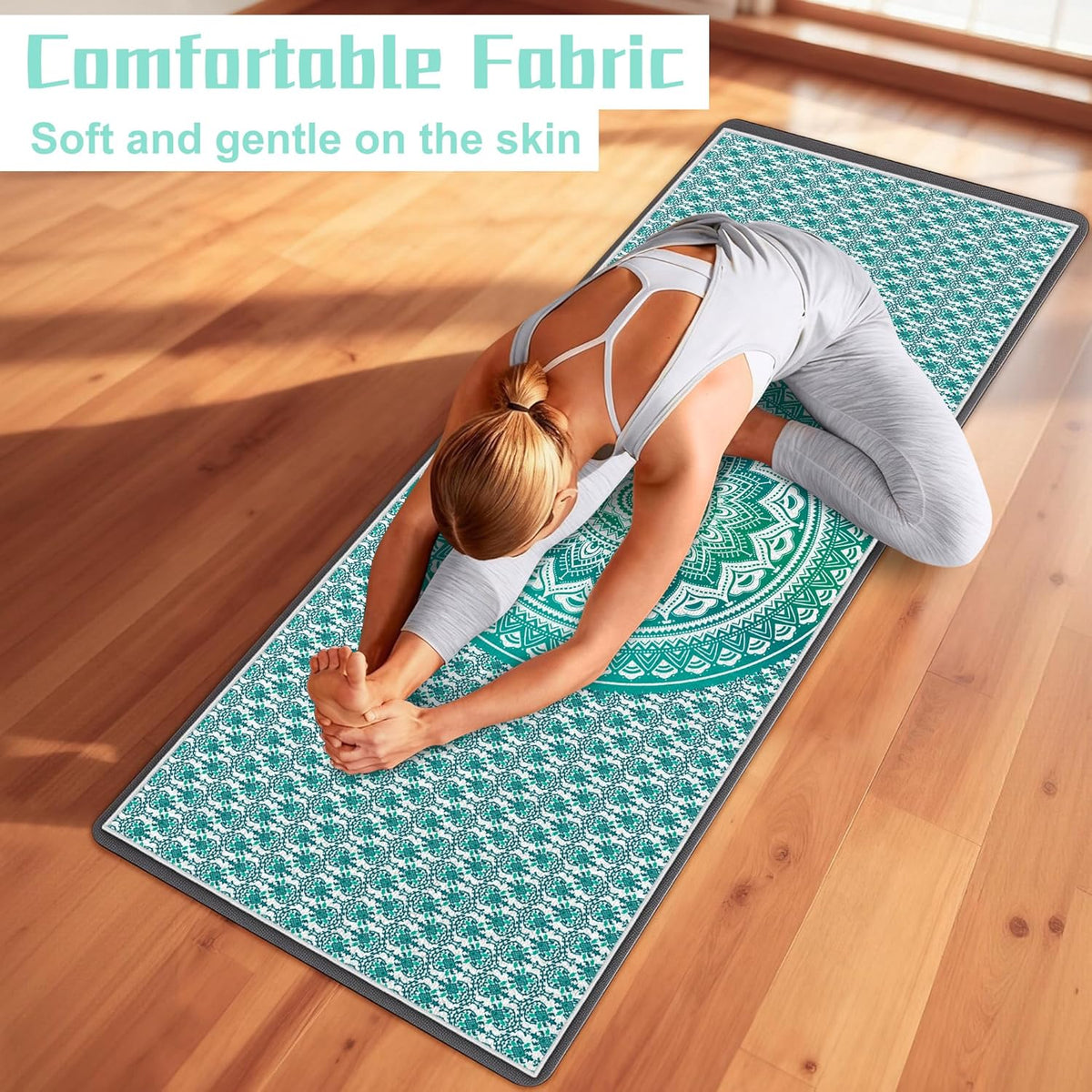 Yoga Towel,Absorbent Yoga Mat Towel for Hot Yoga Non Slip,Stylish Prints,Ideal for Workouts,Hot Yoga,Bikram,Pilates Equipment,72 x 27 in,Gradient Mandala
