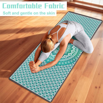 Yoga Towel,Absorbent Yoga Mat Towel for Hot Yoga Non Slip,Stylish Prints,Ideal for Workouts,Hot Yoga,Bikram,Pilates Equipment,72 x 27 in,Gradient Mandala