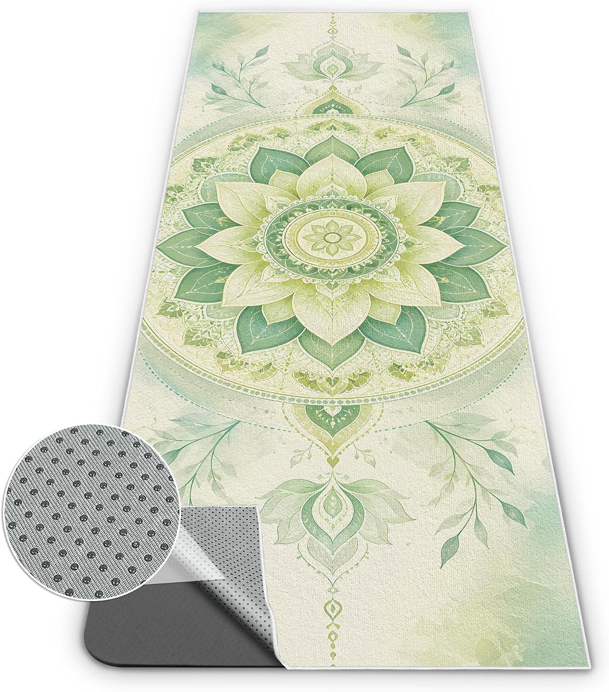 Yoga Towel,Absorbent Yoga Mat Towel for Hot Yoga Non Slip,Stylish Prints,Ideal for Workouts,Hot Yoga,Bikram,Pilates Equipment,72 x 27 in,Gradient Mandala