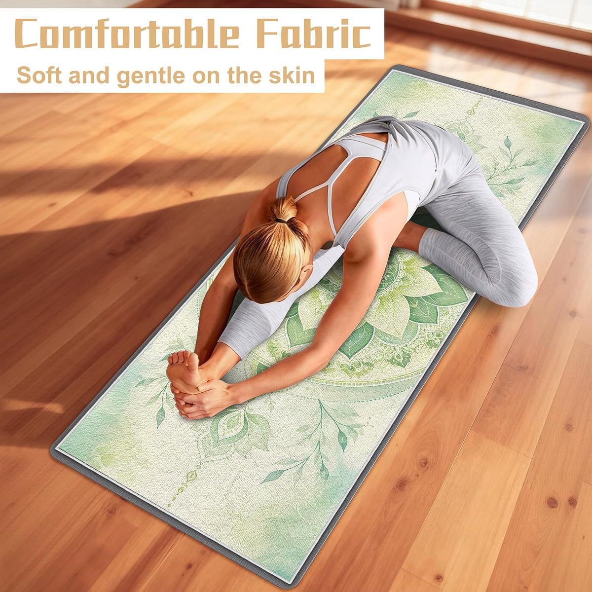 Yoga Towel,Absorbent Yoga Mat Towel for Hot Yoga Non Slip,Stylish Prints,Ideal for Workouts,Hot Yoga,Bikram,Pilates Equipment,72 x 27 in,Gradient Mandala