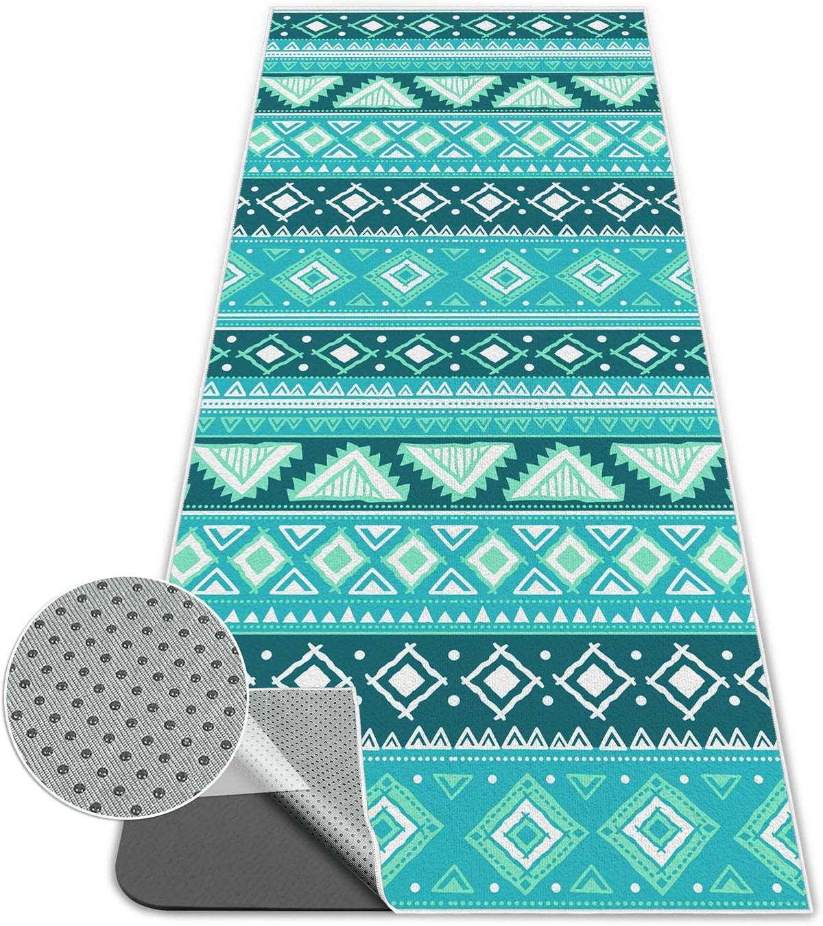 Yoga Towel,Absorbent Yoga Mat Towel for Hot Yoga Non Slip,Stylish Prints,Ideal for Workouts,Hot Yoga,Bikram,Pilates Equipment,72 x 27 in,Gradient Mandala