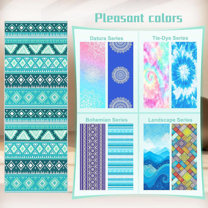 Yoga Towel,Absorbent Yoga Mat Towel for Hot Yoga Non Slip,Stylish Prints,Ideal for Workouts,Hot Yoga,Bikram,Pilates Equipment,72 x 27 in,Gradient Mandala