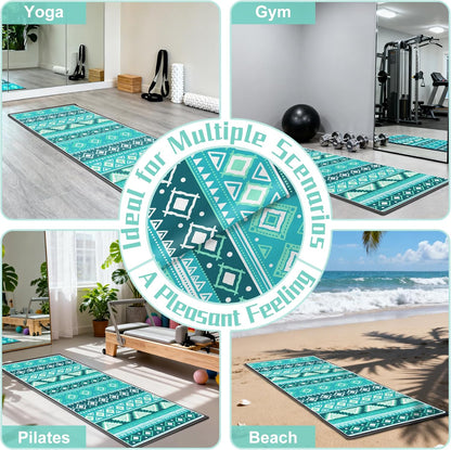Yoga Towel,Absorbent Yoga Mat Towel for Hot Yoga Non Slip,Stylish Prints,Ideal for Workouts,Hot Yoga,Bikram,Pilates Equipment,72 x 27 in,Gradient Mandala