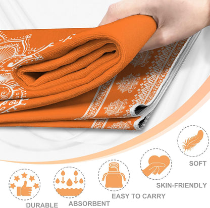 Yoga Towel,Absorbent Yoga Mat Towel for Hot Yoga Non Slip,Stylish Prints,Ideal for Workouts,Hot Yoga,Bikram,Pilates Equipment,72 x 27 in,Gradient Mandala