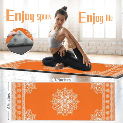 Yoga Towel,Absorbent Yoga Mat Towel for Hot Yoga Non Slip,Stylish Prints,Ideal for Workouts,Hot Yoga,Bikram,Pilates Equipment,72 x 27 in,Gradient Mandala