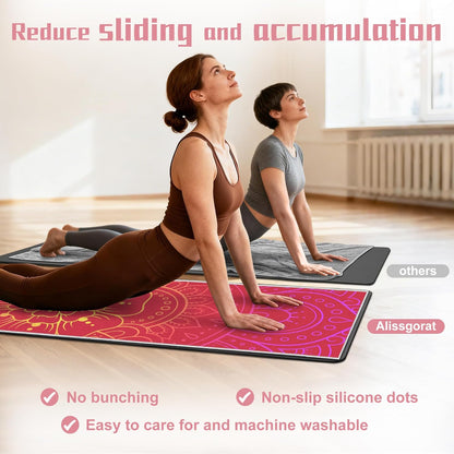 Yoga Towel,Absorbent Yoga Mat Towel for Hot Yoga Non Slip,Stylish Prints,Ideal for Workouts,Hot Yoga,Bikram,Pilates Equipment,72 x 27 in,Gradient Mandala