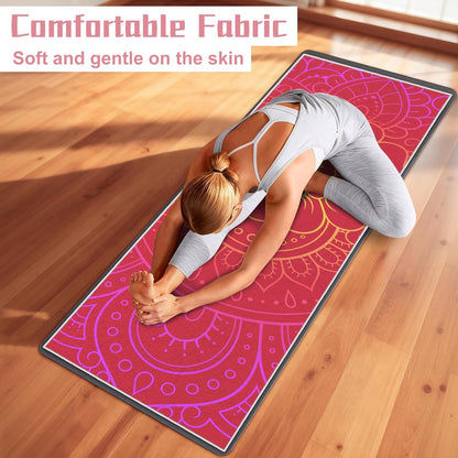 Yoga Towel,Absorbent Yoga Mat Towel for Hot Yoga Non Slip,Stylish Prints,Ideal for Workouts,Hot Yoga,Bikram,Pilates Equipment,72 x 27 in,Gradient Mandala