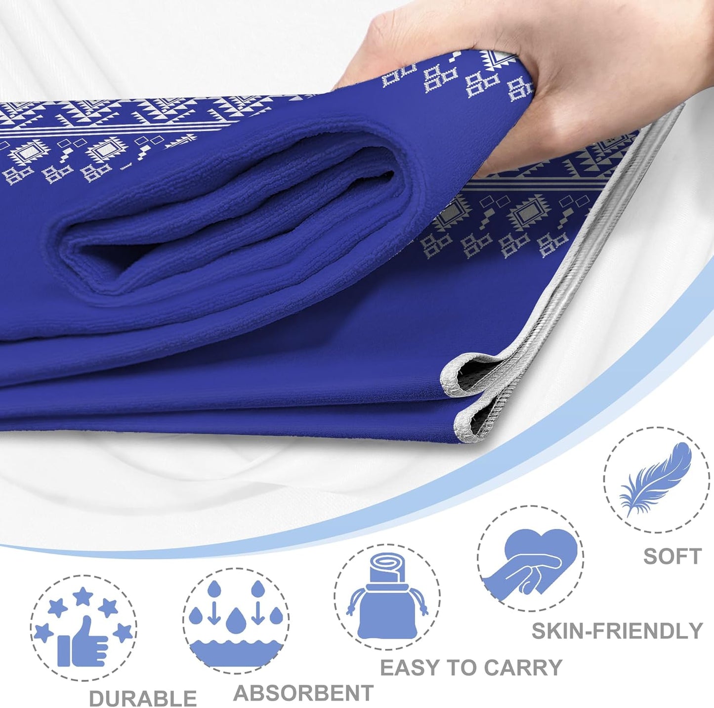 Yoga Towel,Absorbent Yoga Mat Towel for Hot Yoga Non Slip,Stylish Prints,Ideal for Workouts,Hot Yoga,Bikram,Pilates Equipment,72 x 27 in,Gradient Mandala