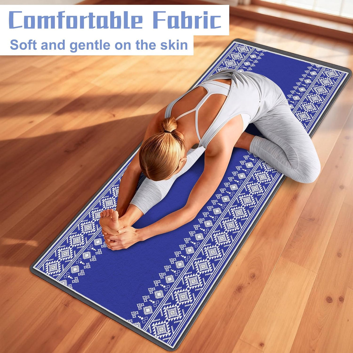 Yoga Towel,Absorbent Yoga Mat Towel for Hot Yoga Non Slip,Stylish Prints,Ideal for Workouts,Hot Yoga,Bikram,Pilates Equipment,72 x 27 in,Gradient Mandala