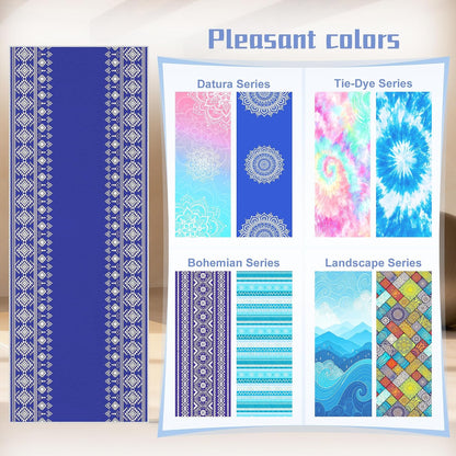 Yoga Towel,Absorbent Yoga Mat Towel for Hot Yoga Non Slip,Stylish Prints,Ideal for Workouts,Hot Yoga,Bikram,Pilates Equipment,72 x 27 in,Gradient Mandala