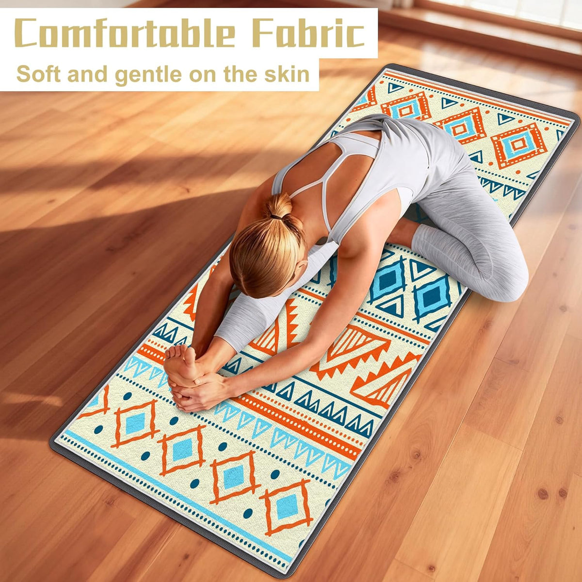 Yoga Towel,Absorbent Yoga Mat Towel for Hot Yoga Non Slip,Stylish Prints,Ideal for Workouts,Hot Yoga,Bikram,Pilates Equipment,72 x 27 in,Gradient Mandala