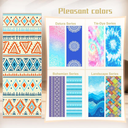 Yoga Towel,Absorbent Yoga Mat Towel for Hot Yoga Non Slip,Stylish Prints,Ideal for Workouts,Hot Yoga,Bikram,Pilates Equipment,72 x 27 in,Gradient Mandala