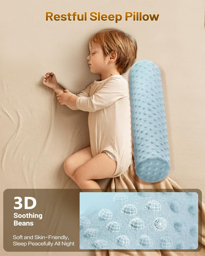 Memory Foam 4" Round Pillow, Cervical Neck Roll Pillow for Pain Relief