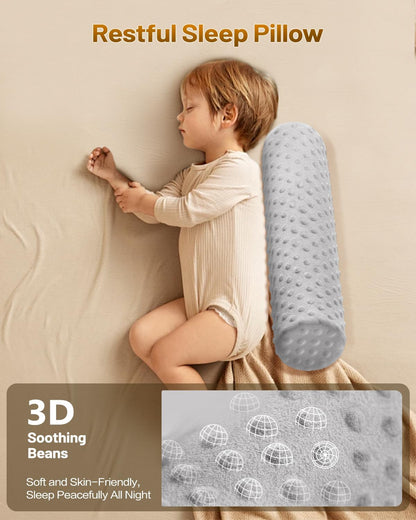 Memory Foam 4" Round Pillow, Cervical Neck Roll Pillow for Pain Relief