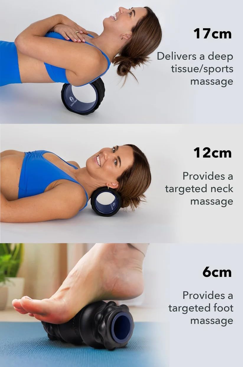 Premium 5-Pack Foam Roller | Yoga Wheel Back Stretcher, Muscle Roller, Massage Roller, Back Cracker