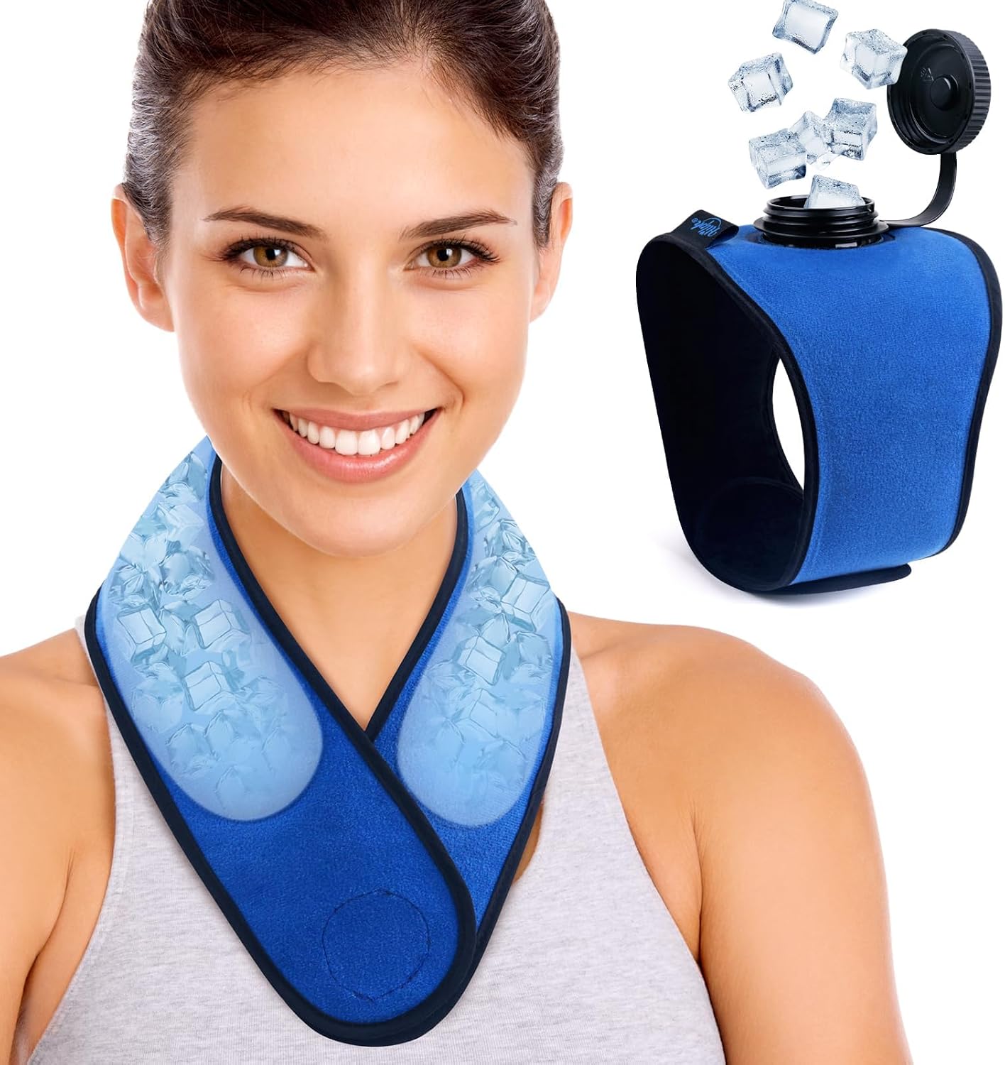 Refillable Neck Ice Pack, Wearable Neck Ice Bag, 2 Hours Long Lasting