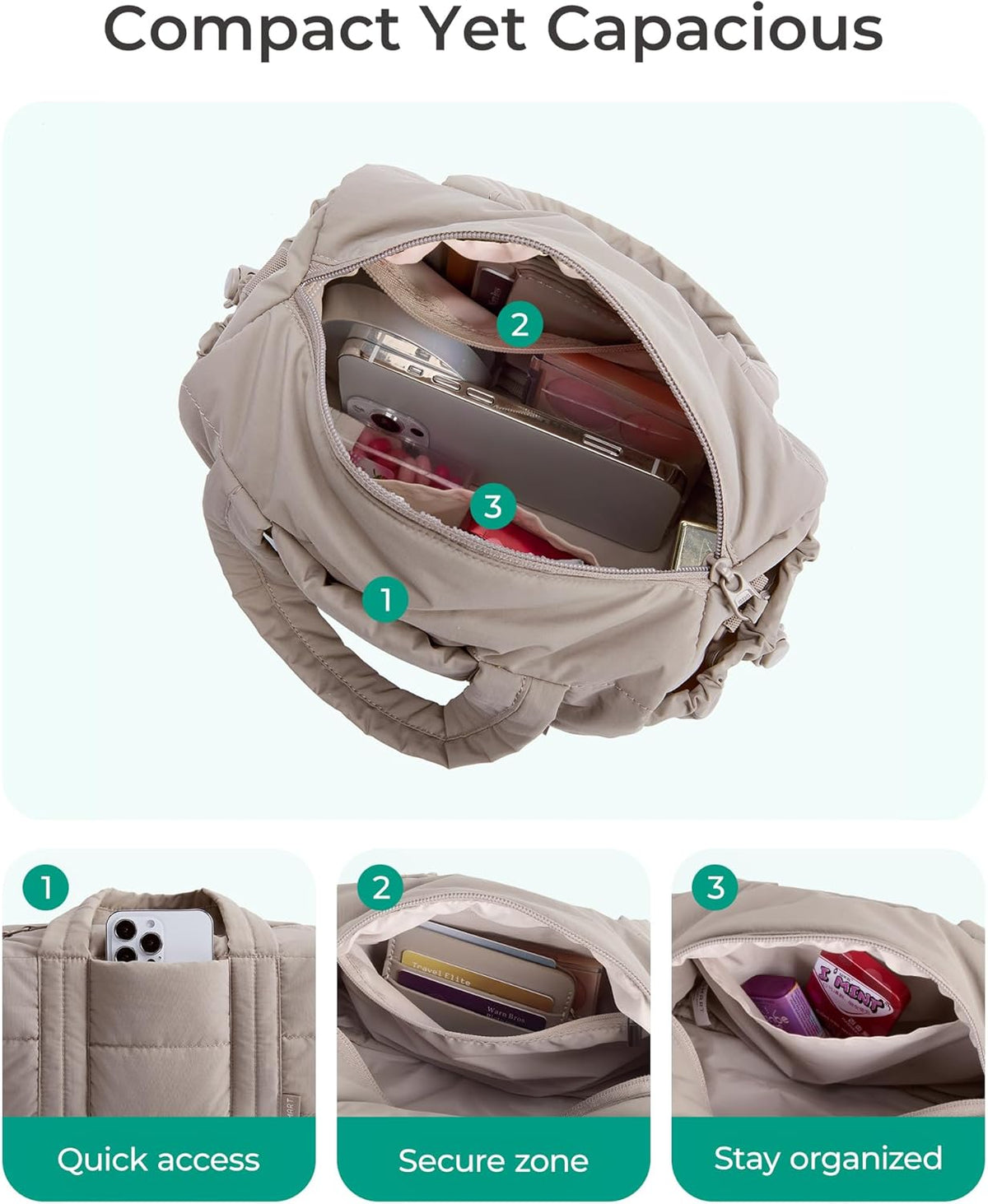 Reiki Gym Bag for Women Puffy Yoga Mat Travel Weekender Duffle Bag | Lint-Resistant Lining, Wet-Dry Pocket & Anti-Slip Mat Loop, Ultra-Light, Roomy for Workout Gear, Water Bottle, Travel, Sports