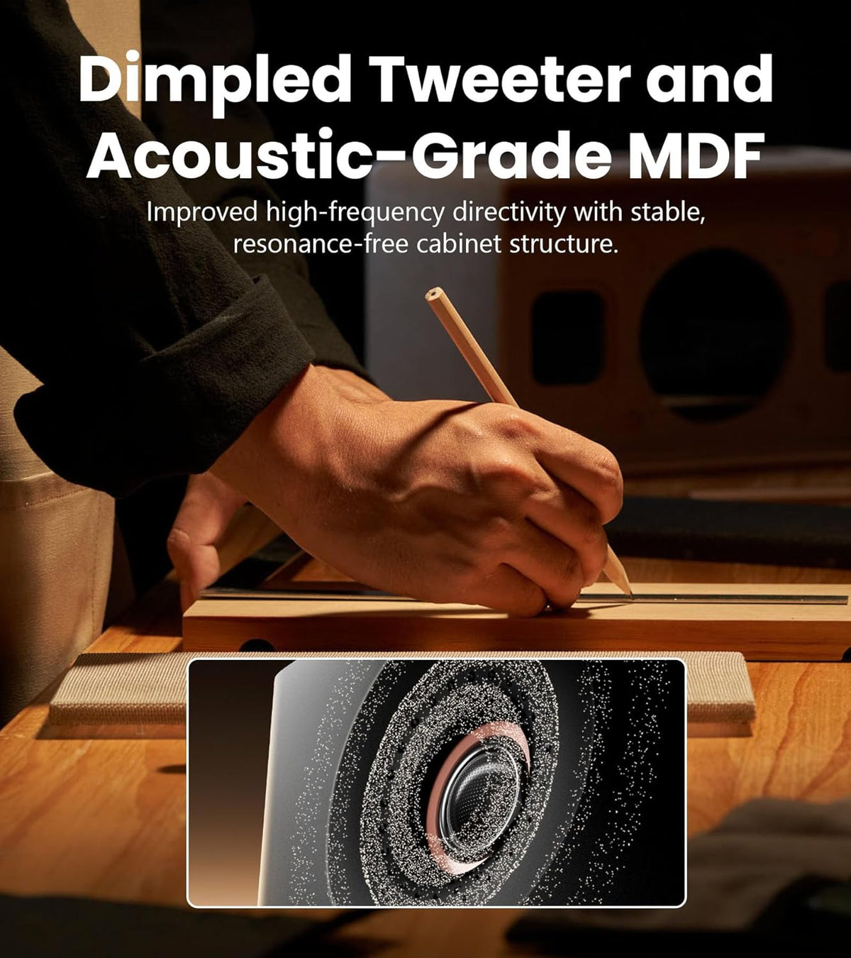 MR5 2.0 Studio Monitor Bookshelf Speakers, 110W(RMS), Hi-Res Audio, Bluetooth 6.0, 3-Way Active Design, Room Compensation, XLR/TRS/RCA Inputs, Compact Size for Home Studio & Music - Black